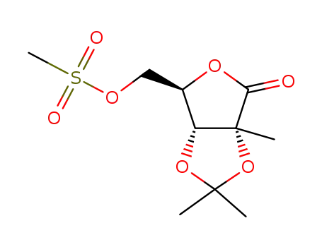 Molecular Structure of 908128-94-9 (5-O-Methanesulfonate-2,3-O-isopropylidene-2-C-methyl-D-ribonic-gamma-lactone)