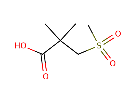 Molecular Structure of 5324-67-4 (2,2-dimethyl-3-(methylsulfonyl)propanoic acid)