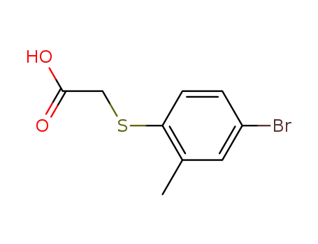 Molecular Structure of 42943-68-0 ((4-BROMO-2-METHYL-PHENYLSULFANYL)-ACETIC ACID)