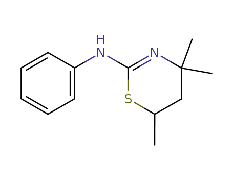 Molecular Structure of 53004-48-1 (4H-1,3-Thiazin-2-amine, 5,6-dihydro-4,4,6-trimethyl-N-phenyl-)