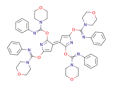 Molecular Structure of 59732-50-2 (4-Morpholinecarboximidicacid, N-phenyl-,3-[2,5-bis[4-morpholinyl(phenylimino)methoxy]-3H-pyrrol-3-ylidene]-3H-pyrrole-2,5-diylester (9CI))