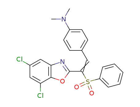4-[2-benzenesulfonyl-2-(5,7-dichloro-benzooxazol-2-yl)-vinyl]-<i>N</i>,<i>N</i>-dimethyl-aniline