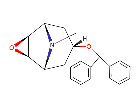 Molecular Structure of 112018-04-9 (7<i>t</i>-benzhydryloxy-9-methyl-(1<i>r</i><i>N</i>,2<i>t</i><i>H</i>,4<i>t</i><i>H</i>,5<i>c</i><i>N</i>)-3-oxa-9-aza-tricyclo[3.3.1.0<sup>2,4</sup>]nonane)