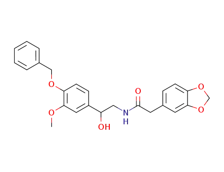 Molecular Structure of 60372-09-0 (1,3-Benzodioxole-5-acetamide,
N-[2-hydroxy-2-[3-methoxy-4-(phenylmethoxy)phenyl]ethyl]-)