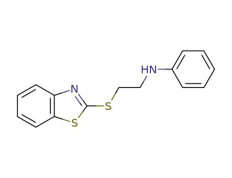 Molecular Structure of 22258-76-0 (N-[2-(1,3-benzothiazol-2-ylsulfanyl)ethyl]aniline)