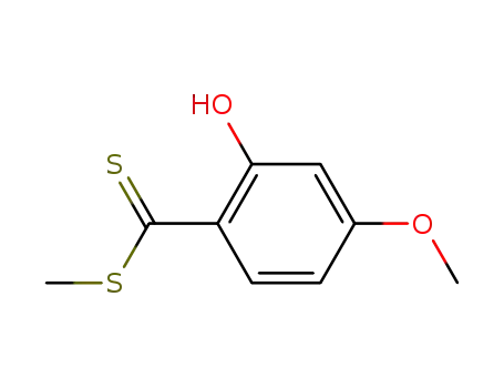 Molecular Structure of 3152-70-3 (Benzenecarbodithioic acid, 2-hydroxy-4-methoxy-, methyl ester)
