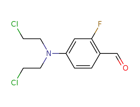 Molecular Structure of 1736-39-6 (4-[bis(2-chloroethyl)amino]-2-fluorobenzaldehyde)
