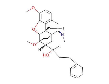 Molecular Structure of 36418-76-5 ((<i>R</i>)-2-(4,5α-epoxy-3,6-dimethoxy-17-methyl-6α,14α-etheno-morphin-15-en-7α-yl)-4-phenyl-butan-2-ol)