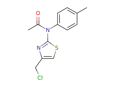 Molecular Structure of 58905-46-7 (N1-[4-(CHLOROMETHYL)-1,3-THIAZOL-2-YL]-N1-(4-METHYLPHENYL)ACETAMIDE)