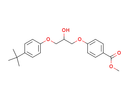 Molecular Structure of 60377-13-1 (Benzoic acid, 4-[3-[4-(1,1-dimethylethyl)phenoxy]-2-hydroxypropoxy]-,
methyl ester)