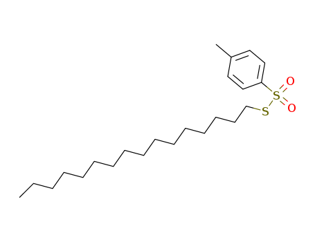 7559-54-8,4-Methylbenzenesulfonothioic acid S-hexadecyl ester,Hexadecyl-p-toluolthiolsulfonat;S-Hexadecyl 4-methylbenzenesulfonothioate;p-Toluenesulfonic acid,thio-,S-hexadecyl ester;S-Hexadecyl p-toluenethiosulfonate;