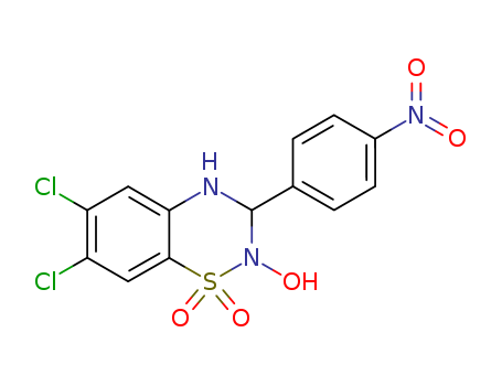 34522-68-4,6,7-dichloro-3-(4-nitrophenyl)-3,4-dihydro-2H-1,2,4-benzothiadiazin-2-ol 1,1-dioxide,