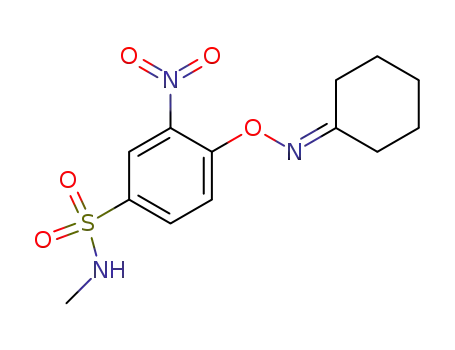 Molecular Structure of 13194-10-0 (Benzenesulfonamide, 4-[(cyclohexylideneamino)oxy]-N-methyl-3-nitro-)