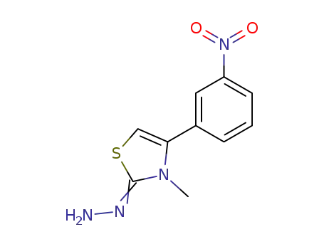 Molecular Structure of 753027-73-5 (2(3H)-Thiazolone, 3-methyl-4-(3-nitrophenyl)-, hydrazone)