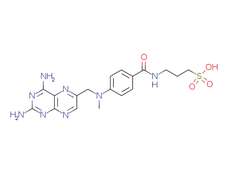 Molecular Structure of 113811-47-5 (3-[[4-[(2,4-diaminopteridin-6-yl)methyl-methyl-amino]benzoyl]amino]propane-1-sulfonic acid)