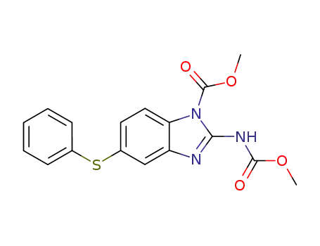 Molecular Structure of 58521-87-2 (methyl 1-methoxycarbonyl-5-phenylthiobenzimidazole-2-carbamate)