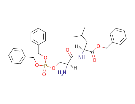 Molecular Structure of 90013-48-2 (L-Leucine, N-[O-[bis(phenylmethoxy)phosphinyl]-L-seryl]-, phenylmethyl
ester)