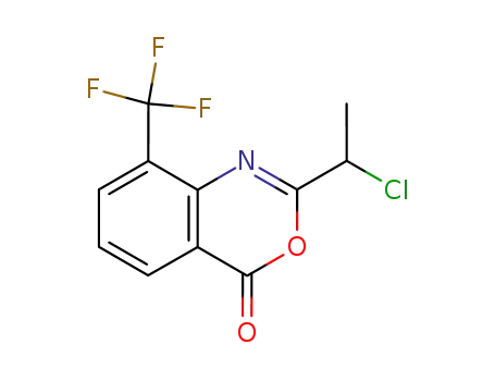 Molecular Structure of 80777-38-4 (4H-3,1-Benzoxazin-4-one, 2-(1-chloroethyl)-8-(trifluoromethyl)-)