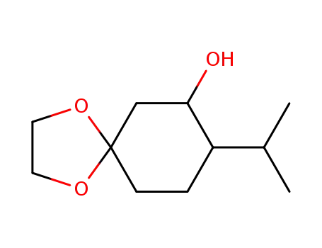 Molecular Structure of 130217-33-3 (8-Isopropyl-1,4-dioxa-spiro[4.5]decan-7-ol)