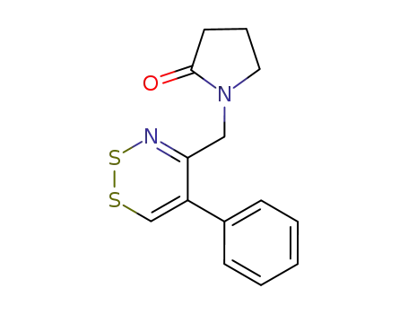 Molecular Structure of 111988-27-3 (2-Pyrrolidinone, 1-[(5-phenyl-1,2,3-dithiazin-4-yl)methyl]-)