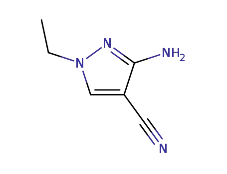 Molecular Structure of 122799-95-5 (3-AMINO-1-ETHYL-1H-PYRAZOLE-4-CARBONITRILE)