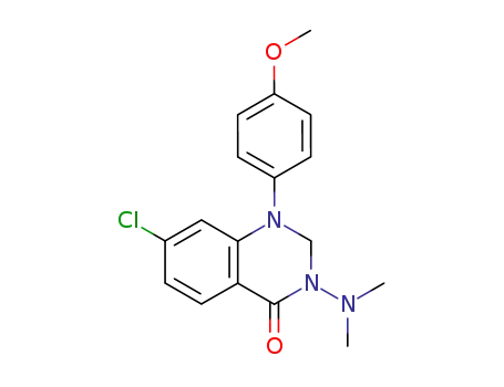 Molecular Structure of 90071-07-1 (4(1H)-Quinazolinone,
7-chloro-3-(dimethylamino)-2,3-dihydro-1-(4-methoxyphenyl)-)