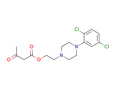 Molecular Structure of 90096-32-5 (Butanoic acid, 3-oxo-, 2-[4-(2,5-dichlorophenyl)-1-piperazinyl]ethyl ester)