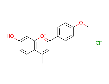 Molecular Structure of 83615-98-9 (7-hydroxy-2-(4-methoxyphenyl)-4-methylchromenium chloride)