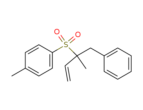 Molecular Structure of 100696-58-0 (Benzene, 1-methyl-4-[[1-methyl-1-(phenylmethyl)-2-propenyl]sulfonyl]-)