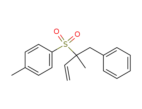 Molecular Structure of 100696-58-0 (Benzene, 1-methyl-4-[[1-methyl-1-(phenylmethyl)-2-propenyl]sulfonyl]-)