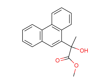 Molecular Structure of 597558-61-7 (9-Phenanthreneacetic acid, a-hydroxy-a-methyl-, methyl ester)