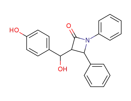 Molecular Structure of 74017-80-4 (2-Azetidinone, 3-[hydroxy(4-hydroxyphenyl)methyl]-1,4-diphenyl-)