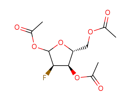 Molecular Structure of 444586-86-1 (2-FLUORO-2-DEOXY-1,3,5-TRI-O-ACETYL-A-D-ARABINOFURANOSEDISCONTINUED)