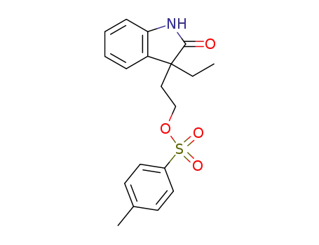 Molecular Structure of 88426-97-5 (2H-Indol-2-one,
3-ethyl-1,3-dihydro-3-[2-[[(4-methylphenyl)sulfonyl]oxy]ethyl]-)