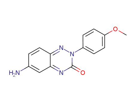 Molecular Structure of 75953-55-8 (1,2,4-Benzotriazin-3(2H)-one, 6-amino-2-(4-methoxyphenyl)-)