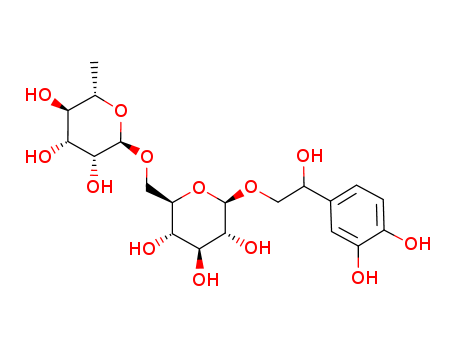 b-D-Glucopyranoside,2-(3,4-dihydroxyphenyl)-2-hydroxyethyl 6-O-(6-deoxy-a-L-mannopyranosyl)- cas  84233-74-9