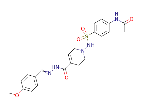 Molecular Structure of 160857-56-7 (1-[(4-acetamidophenyl)sulfonylamino]-N-[(4-methoxyphenyl)methylideneam ino]-3,6-dihydro-2H-pyridine-4-carboxamide)
