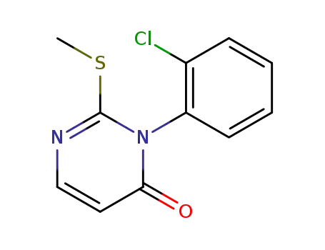 Molecular Structure of 89069-22-7 (3-(2-chlorophenyl)-2-(methylsulfanyl)pyrimidin-4(3H)-one)