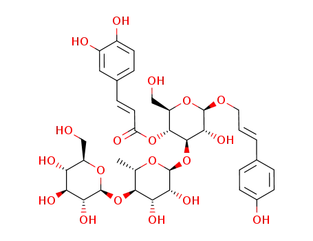 Molecular Structure of 80458-55-5 (â-D-Glucopyranoside,(2E)-3-(4-hydroxyphenyl)- 2-propenyl O-â-D-glucopyranosyl-(1f4)-O-6-deoxy-RL- mannopyranosyl-(1f3)-,4-[(2E)-3-(3,4- dihydroxyphenyl)-2-propenoate] )