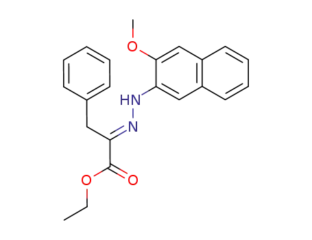 Molecular Structure of 90073-03-3 (Benzenepropanoic acid, a-[(3-methoxy-2-naphthalenyl)hydrazono]-,
ethyl ester, (E)-)