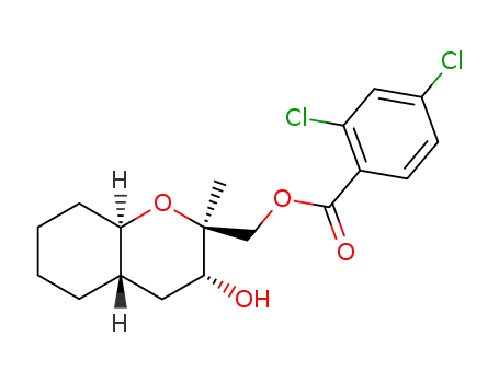 Molecular Structure of 101858-97-3 ([(2S,3R,4aS,8aR)-3-hydroxy-2-methyloctahydro-2H-chromen-2-yl]methyl 2,4-dichlorobenzoate)