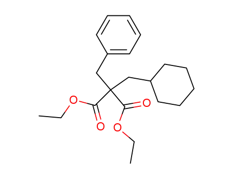 Molecular Structure of 136403-35-5 (Propanedioic acid, (cyclohexylmethyl)(phenylmethyl)-, diethyl ester)