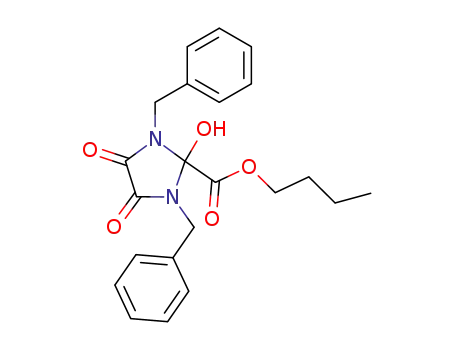 Molecular Structure of 76952-17-5 (1,3-Dibenzyl-2-hydroxy-4,5-dioxo-imidazolidine-2-carboxylic acid butyl ester)