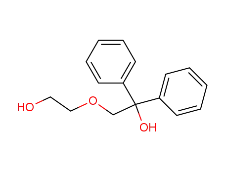 Molecular Structure of 23219-05-8 (2-(2-hydroxy-ethoxy)-1,1-diphenyl-ethanol)