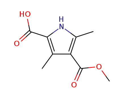 Molecular Structure of 50296-60-1 (1H-Pyrrole-2,4-dicarboxylicacid,3,5-dimethyl-,4-methylester(9CI))