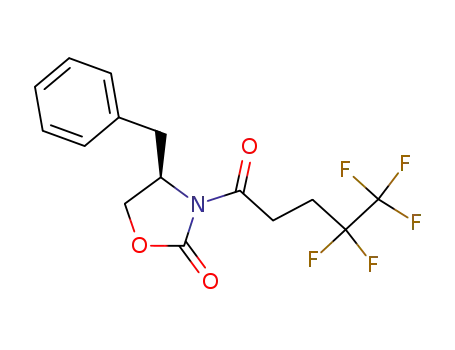 Molecular Structure of 148043-77-0 ((4R)-3-(4,4,5,5,5-pentafluoro-1-oxopentyl)-4-(phenylmethyl)-2-oxazolidinone)