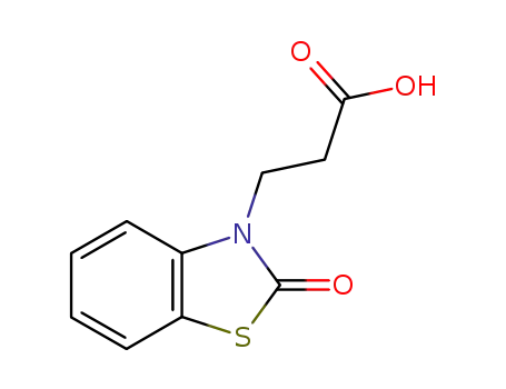 Molecular Structure of 883-50-1 (3-(2-OXO-BENZOTHIAZOL-3-YL)-PROPIONIC ACID)