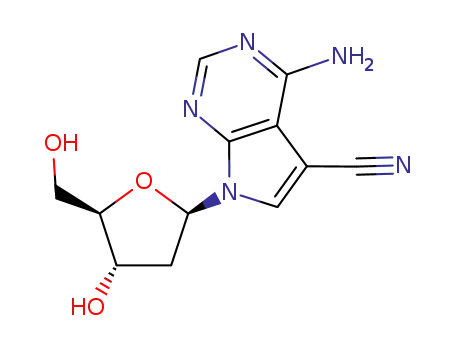 4-amino-7-(2-deoxy-beta-D-erythro-pentofuranosyl)-7H-pyrrolo[2,3-d]pyrimidine-5-carbonitrile