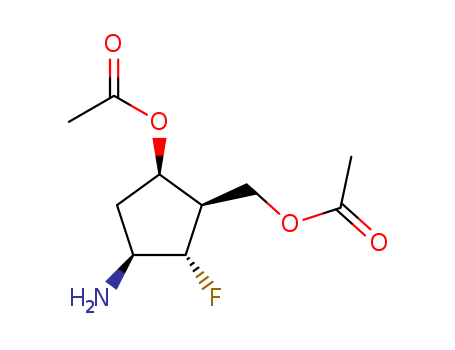 (-)-(1S,2S,3R,4R)-4-Acetoxy-3-acetoxymethyl-2-fluorocyclopentylamine