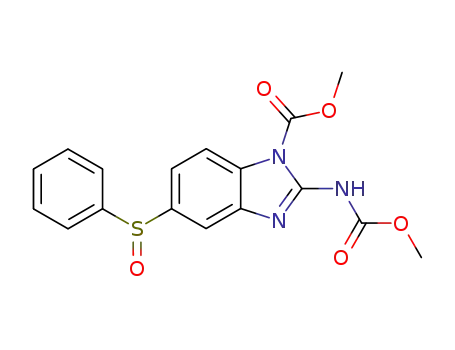Molecular Structure of 104663-01-6 (1-carbomethoxy-2-carbomethoxyamino-5-phenylsulfinylbenzimidazole)